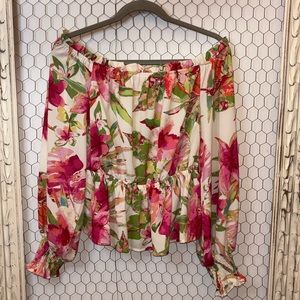 Flying Tomato Off the Shoulder Floral Top